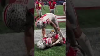 Was This A Clean Hit??? Marvin Harrison Jr. Gets Hit Hard During Championship Game!! #ohiostate