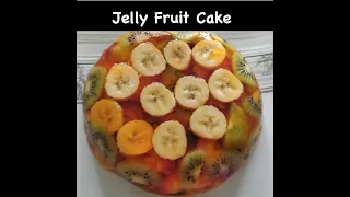 Jelly Fruit Cake ||No oven No bake|| Jelly Cake #short #shorts
