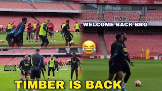 TIMBER IS BACK AND SHOCK SAKA AND ARTETA, Arsenal Full training after Partey and Timber arrival