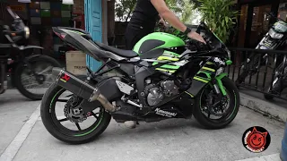 Kawasaki Ninja ZX 6R 2019 в действии AKRAPOVICH