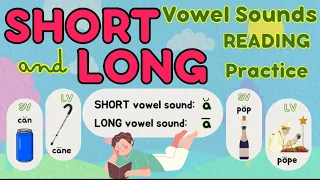 Reading Practice || Compare Short & Long AEIOU Sounds || Short & Long Vowel Sounds