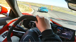 2020 C8 CORVETTE BATTLES PORSCHE GT3 RS ON TRACK! *UNBELIEVABLE*