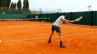 Grigor Dimitrov Training Court Level View Monte Carlo - ATP Tennis Practice On Clay