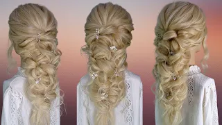 EASY curly braid hairstyle - mermaid braid