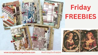 FREEBIES ~ EPHEMERA HOLDERS FROM PAPER SCRAPS ~ LADIES CHRISTMAS MINI WRAPS