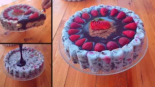 كيكة باردة بدون بيض بدون فرن بدون زبدة والطعم خيالي😋 Cool cake without oven