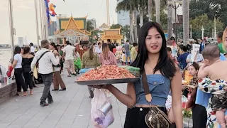 Enjoy Relaxing Walk : Street Walk Scene, Virtual Tour, Phnom Penh City 4K