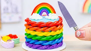 Beautiful Miniature Colorful Cake 🌈 Yummy Miniature Rainbow Chocolate Cake Recipe ~ Lotus Cakes