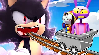 THE AMAZING DIGITAL CIRCUS JAX Saves POMNI from the CART RIDE INTO DARK SONIC!