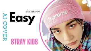 (AI COVER) LE SSERAFIM ' EASY ' COVER BY STRAY KIDS | COLOR CODED LYRICS | HAN/ROM/ENG | SEOULKU