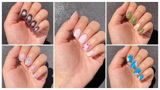 5 Easy floral nail art designs with household items || Simple nail art designs at home