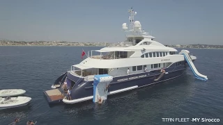 Superyacht Guests on a FunAir Yacht Slide and Climbing Wall with Titan Fleet