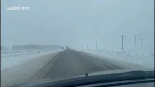 Участок дороги «Астана-Петропавловск» закрыт из-за метели