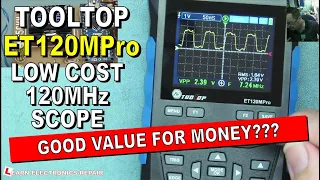 ToolTop ET120MPro 120MHz Hand Held Oscilloscope & Signal Generator : Test And Review