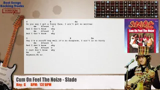 🎸 Cum On Feel The Noize - Slade Guitar Backing Track with chords and lyrics