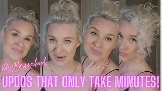 EASY UPDO'S THAT ONLY TAKE MINUTES - Perfect Hairstyles for Thin Fine Hair That Take No Skill