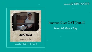 Yoon Mi Rae (윤미래) - Say (Itaewon Class OST Part.8) | Soundtrack