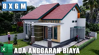 RUMAH MINIMALIS COCOK DI PEDESAAN 6 X 8 || LENGKAP DENGAN ANGGARAN  BIAYA