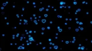 Flying Heart💙Blue Heart Background | Neon Light Love Heart Background Video Loop [3 Hours]