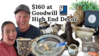 Thrift with Me at Goodwill - we spend $160 for high end home decor to resell at a profit