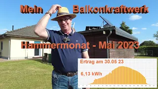Balkonkraftwerk - Ertrag, Eigenverbrauch Mai 2023