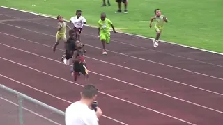 Rudolph Ingram aka. Blaze breaks records. He is 7 year old and he sprints 100 m in 13.48 seconds