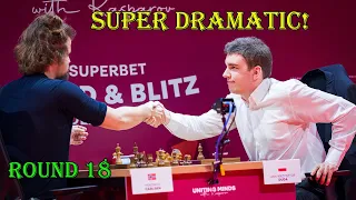 SUPER DRAMATIC!! Magnus Carlsen vs Jan-Krzysztof Duda || Superbet Blitz 2023 - R18