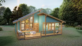Small House with Loft Design Idea 7x9 Meters ( 900 Sqft ) 3 Bedrooms - Cozy Home