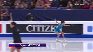 Evgenia Medvedeva - SP warm-up, Worlds 2017 (Ru Eurosport)