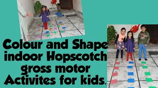 Colour and Shape Indoor Hopscotch Gross motor Activites for kids/Balance/Cordination Activites