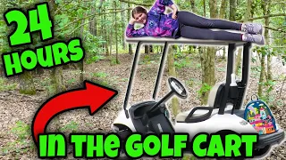 24 Hours In A Golf Cart! 24 Hours With No Crazy Encanto Dolls! Going Through Creepy Woods At Night