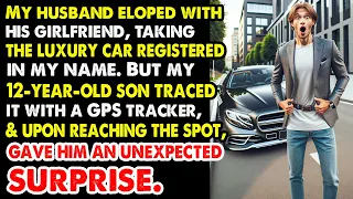 "son uses GPS to catch dad who ran off with girlfriend in mom's car. Unbelievable surprise!"