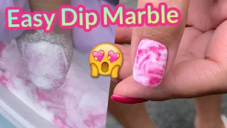 Dip Powder Marble Nail art Tutorial - EASY!