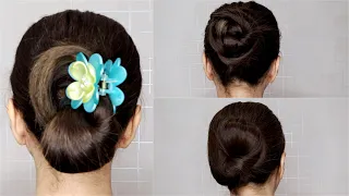 Easy and unique hairstyle for dsily use / New beautiful cute bun hairstyle for girl by self