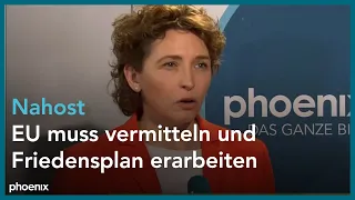 Nahost: Nicola Beer (FDP) im Gespräch mit phoenix-Reporterin Julia Grimm am 14.05.21