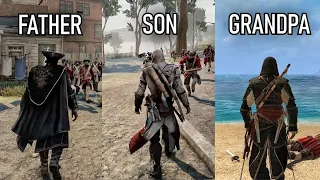 FATHER vs SON vs GRANDPA - Kenway's Single Sword Combat Style in Assassin's Creed