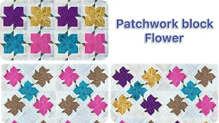 Easy Quilting Block for Beginners Flower Patchwork Quilt Pattern Patchwork Design