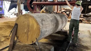 Amazing Fastest Large Wood Sawmill Machine Working | The Process Of Producing Raw Wood