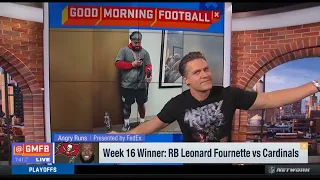 GMFB   Kyle Brandt  Angry Runs  Week 18 Winner Miami Dolphins RB Raheem Mostert to beat Jets