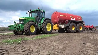 John Deere 7810/Schuitemaker Robusta bouwlandbemesten/PURE SOUND!!