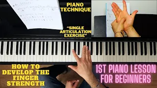 First Piano Lesson for Beginners - How to develop the Finger Strength - Piano Technique