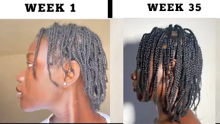 Mini braids for hair growth || mini braids on 4c natural hair WEEK 35
