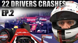 F1 2016 - SEBASTIAN VETTEL | 22 DRIVERS CRASHES EP.2