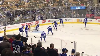 Matthews and Marner in warm-up