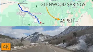 Glenwood Springs to Downtown Aspen Colorado 4K Winter Scenic Drive - Where the rich ski