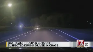 Dash Cam: trooper cuts off suspected drunk driver in chase