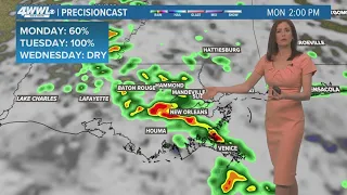 Fog on Monday morning; storms arrive late Monday and Tuesday