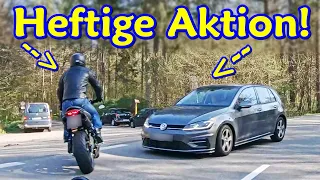 Motorrad fliegt aus Kurve, Geisterfahrer und heftige Vollbremsung| DDG Dashcam Germany | #360