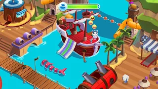 Talking Tom Pool Building Octo Pool & Pirate Cove At Once | Talking Tom games | Droidnation