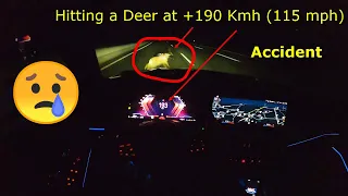 Accident! Hitting a Deer at 190 kmh (115 mph) Warning Graphic Content